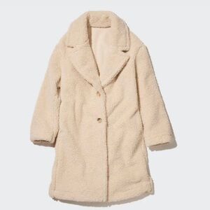 Uniqlo Pile-Lined Fleece Tailored Coat in Beige